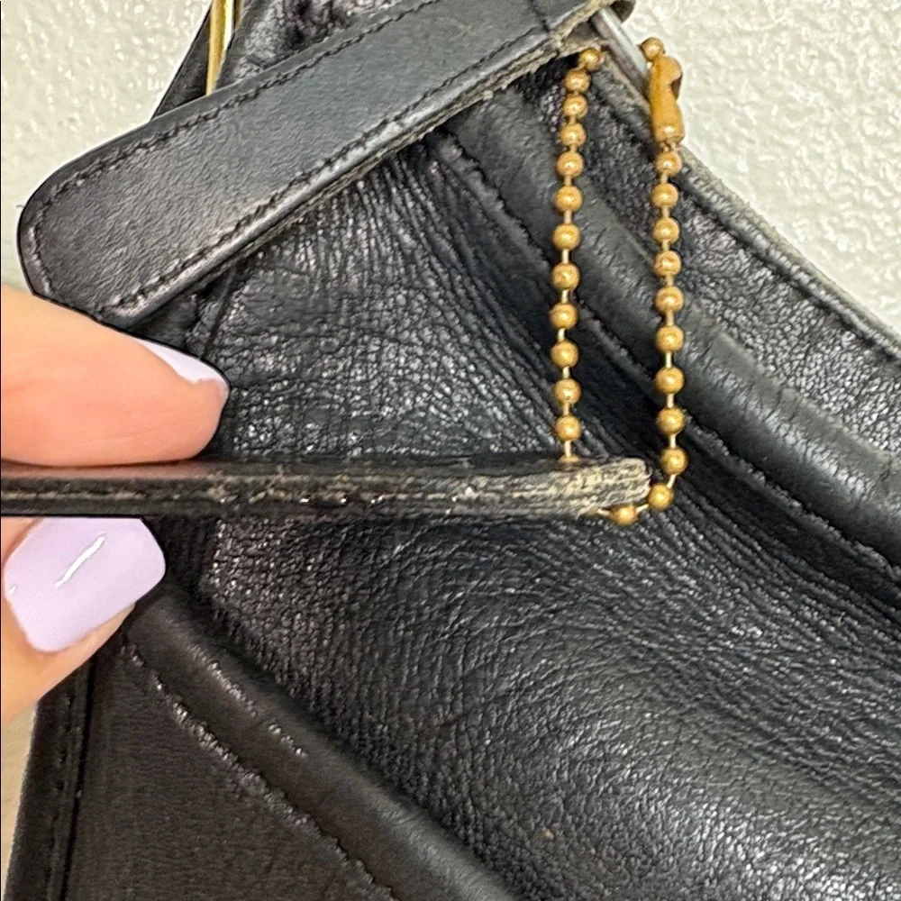 Vintage Coach Black Leather Classic Hobo Bag Made in USA BLEMISH